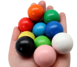 Boule 3 cm couleur bleu clair en bois - bille hêtre diamètre 30 mm