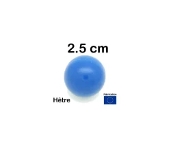 Boule 2.5 cm couleur bleue en bois - bille hêtre diamètre 25 mm