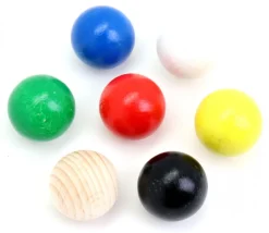 Boule 2.5 cm couleur jaune en bois - bille hêtre diamètre 25 mm