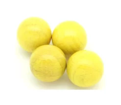 Boule 4 cm couleur jaune en bois - bille hêtre diamètre 40 mm
