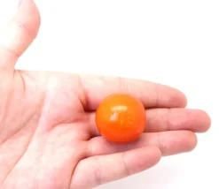 Boule 3 cm couleur orange en bois - bille hêtre diamètre 30 mm