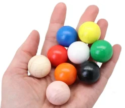 Boule 2.5 cm couleur orange en bois - bille hêtre diamètre 25 mm