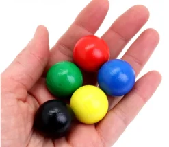 Boule 2.5 cm couleur rouge en bois - bille hêtre diamètre 25 mm