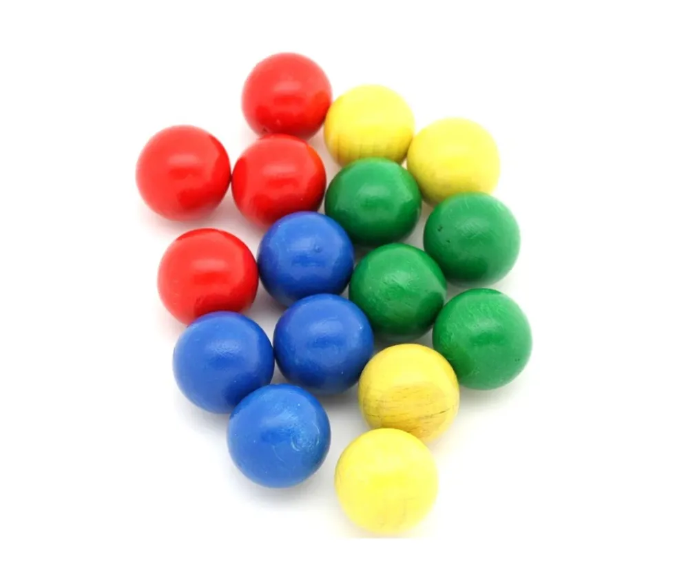 Boule 2 cm couleur verte en bois - bille hêtre diamètre 20 mm