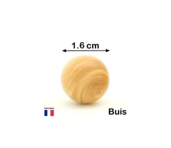 Boule 1.6 cm en bois - bille buis diamètre 16 mm