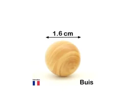 Boule 1.6 cm en bois - bille buis diamètre 16 mm
