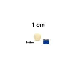 Boule 1 cm en bois - bille hêtre diamètre 10 mm