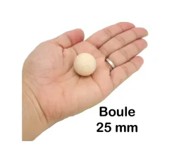 Boule 2.5 cm en bois - bille hêtre diamètre 25 mm