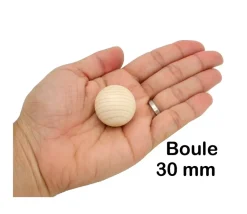Boule 3 cm en bois - bille hêtre diamètre 30 mm