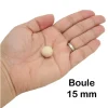 Boule 1.5 cm en bois - bille hêtre diamètre 15 mm