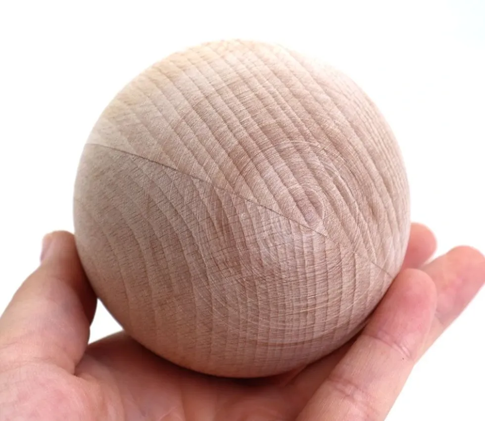 Boule 8 cm en bois - grosse boule hêtre diamètre 80 mm