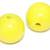 Boule percée 3 cm couleur jaune en bois - grosse perle hêtre diamètre 30 mm trou 6 mm