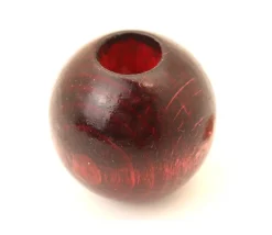 Boule percée 3 cm couleur marron en bois - Perle trouée macramé diamètre 30 mm trou 10 mm