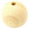 Boule percée 5 cm en bois - grosse perle trou 8 mm