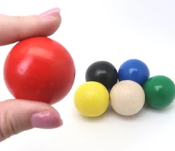 6 boules 4 cm en bois multicolores 6 couleurs pour jeux