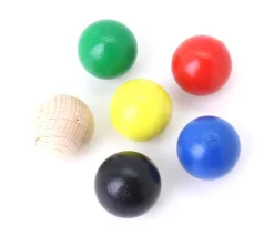 6 boules 25 mm en bois multicolores 6 couleurs pour jeux