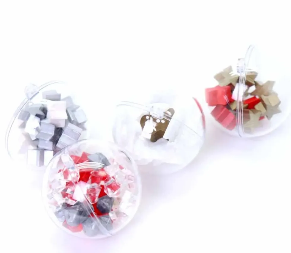 5 Boules plastique cristal 5 cm à remplir et suspendre