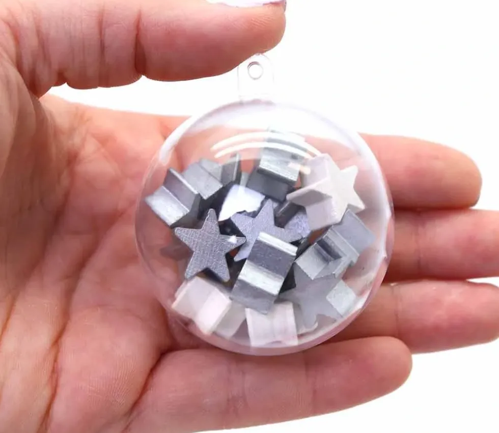 5 Boules plastique cristal 5 cm à remplir et suspendre
