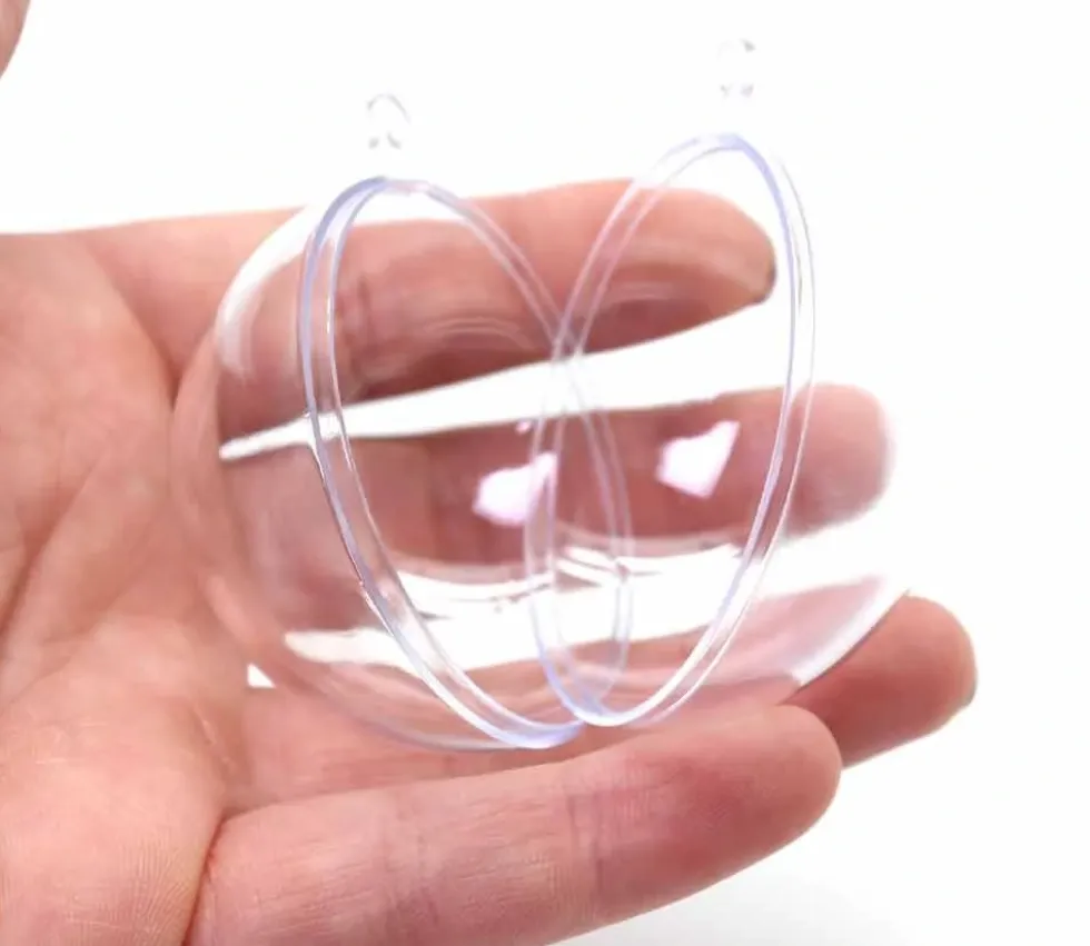 5 Boules plastique cristal 5 cm à remplir et suspendre