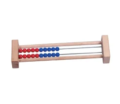 Boulier bois 2 rangées rouge bleu 22.3 x 6 x 2.9 cm