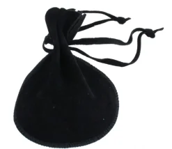 Bourse petit Sac en daim noir 10x12 cm