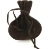 Bourse petit Sac marron foncé daim 10x12 cm