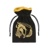 Bourse sac noir Dragon golden doré 15 x 10 cm