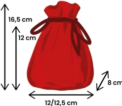 Bourse Sac velours standard 165 x 125 mm rouge