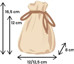 Bourse Sac velours standard 165 x 125 mm beige