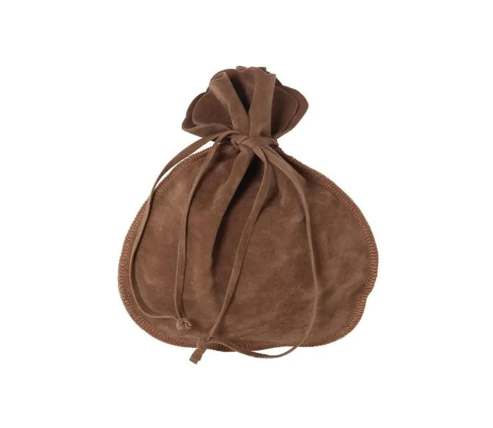 Bourse sac 17 x 18 cm daim marron clair