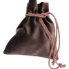 Bourse sac 11 x 15 cm velours ultra épais brun vide
