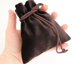 Bourse sac 11 x 15 cm velours ultra épais brun vide