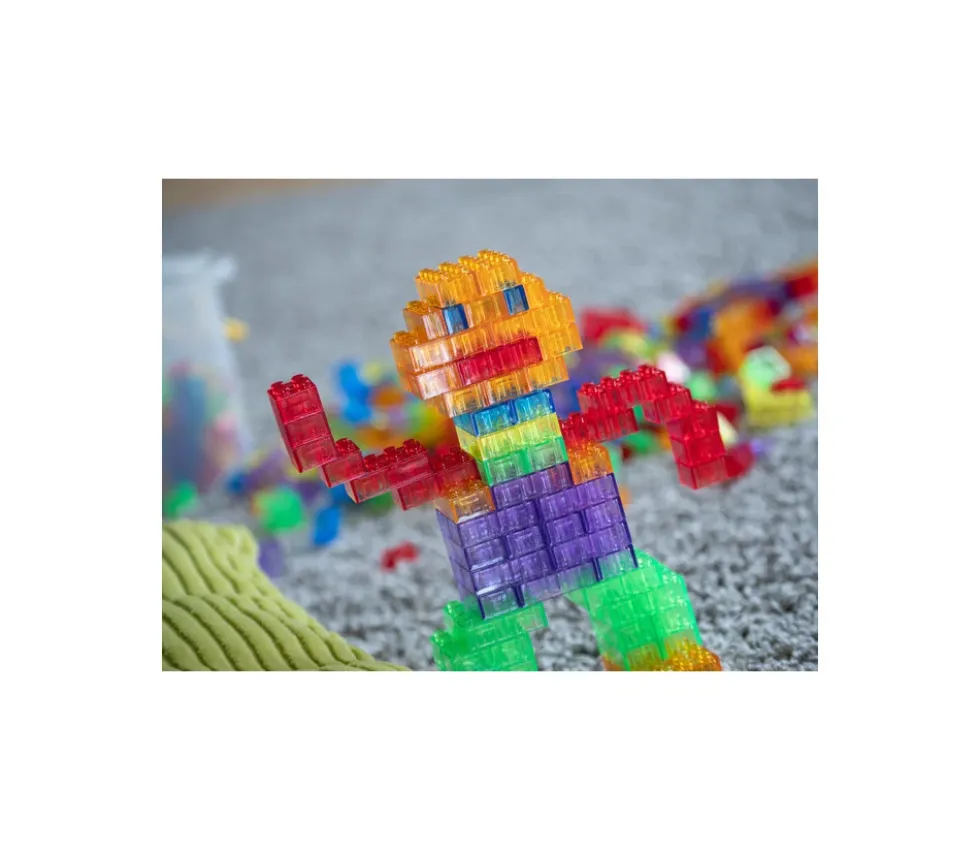1000 briques de construction multicolores translucides