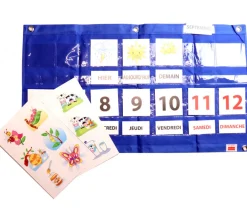 Calendrier hebdomadaire mural avec pochettes 78 x 43 cm