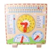 Calendrier horloge en bois 35 cm