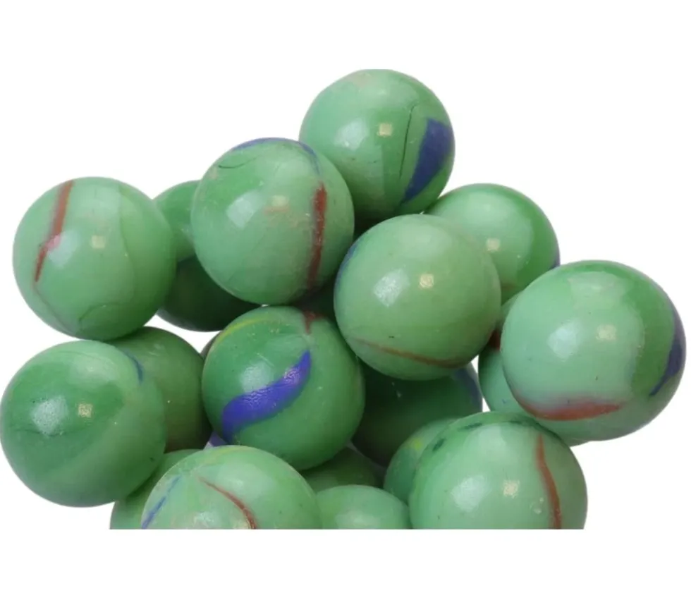 20 calots en verre grosses billes vertes - 25 mm