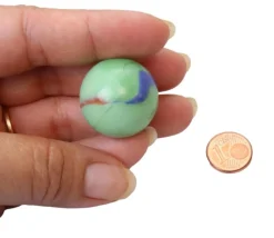 20 calots en verre grosses billes vertes - 25 mm