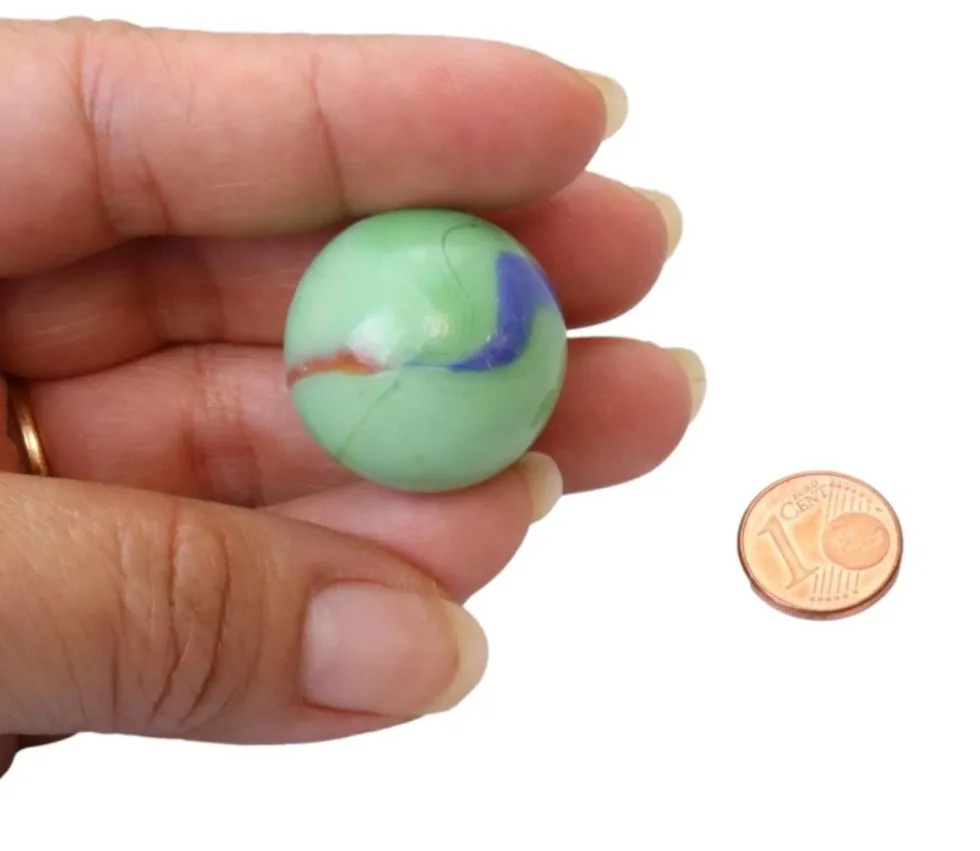 20 calots en verre grosses billes vertes - 25 mm