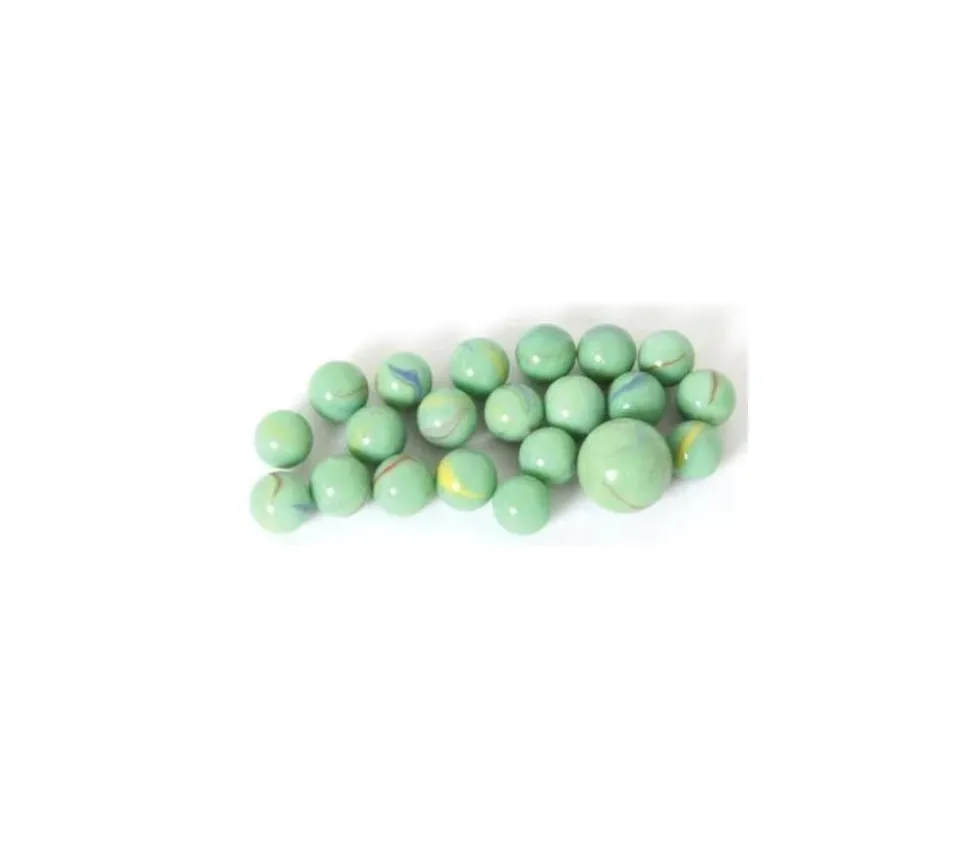 20 calots en verre grosses billes vertes - 25 mm