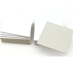 24 carrés 4 x 4 cm carton rigide blanc/gris vierge tuiles à personnaliser