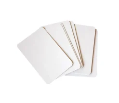 54 cartes blanches effaçables 59 x 91 mm