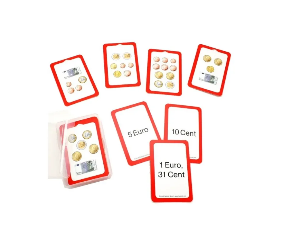 48 cartes monnaie euros cents - chapeau magique