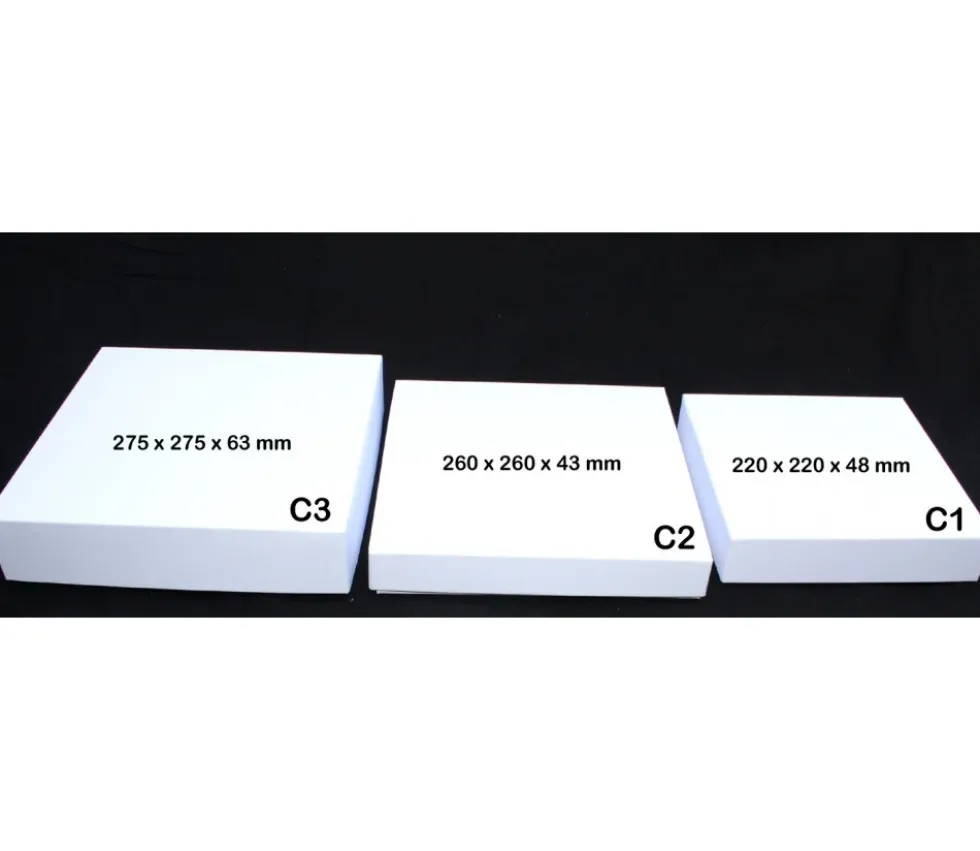 C1 Boite jeu carré 220 x 220 x 48 mm blanche à personnaliser
