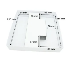 C1C Boite jeu carré avec cale 220 x 220 x 48 mm blanche à personnaliser