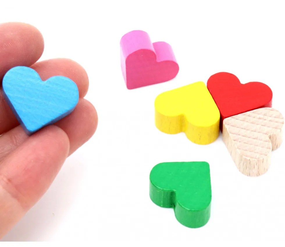 Coeur en bois pion de 2 x 1.7 cm à l'unité
