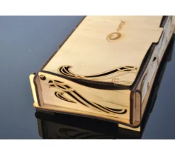 Coffret bois 4 compartiments 24.5 x 12.5 x 6 cm Elven