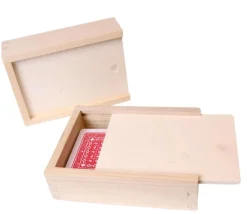 Coffret bois à glissière 11 x 8 x 3.2 cm pour 54 cartes ou accessoires