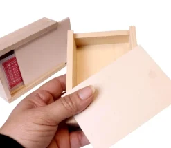 Coffret bois à glissière 11 x 8 x 3.2 cm pour 54 cartes ou accessoires