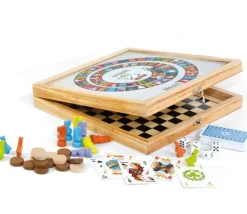 Coffret bois 100 jeux de société junior classiques