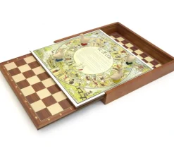 Coffret bois 5 jeux vintage traditionnels